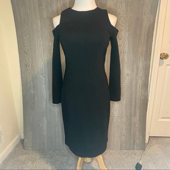 Halogen Knit Cold Shoulder Dress Black Size Small - Picture 2 of 7